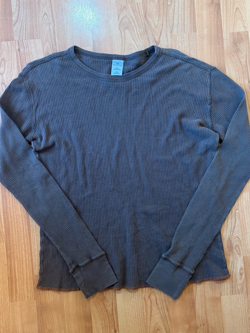 BDG Women's Crewneck Waffle Knit Long Sleeve Medium
